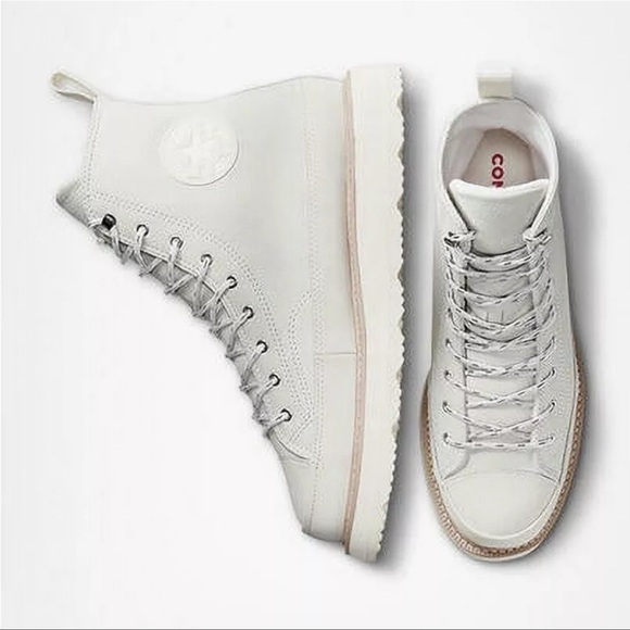 BNIB Converse Chuck Taylor Crafted Boot Hi Egret/Ivory/Pink 173212C M/8 W/10 - Picture 7 of 7